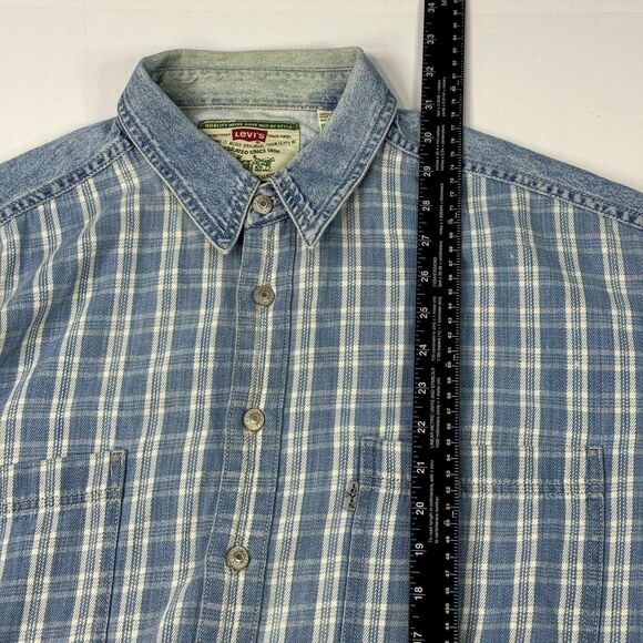 Levis Silvertab Mens Long Sleeve Denim Button Up Shirt Blue Size L - Picture 10 of 10